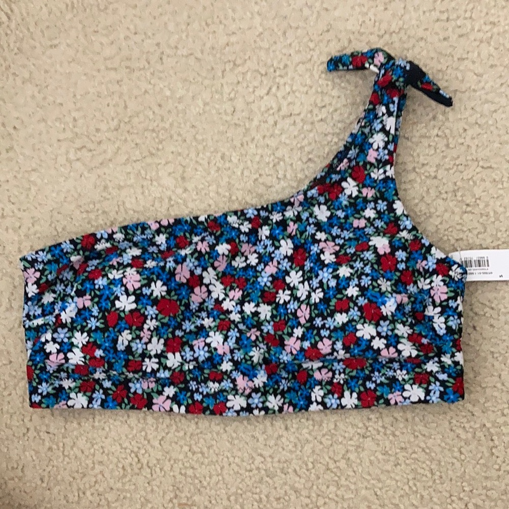 Floral one shoulder bikini top
